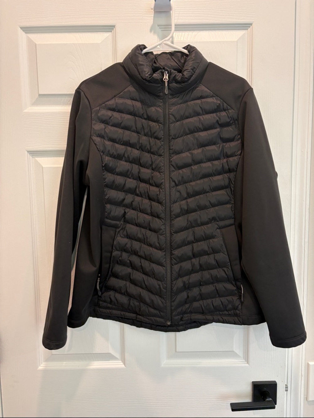 32 Degrees Black Quilted Hybrid Puffer Jacket